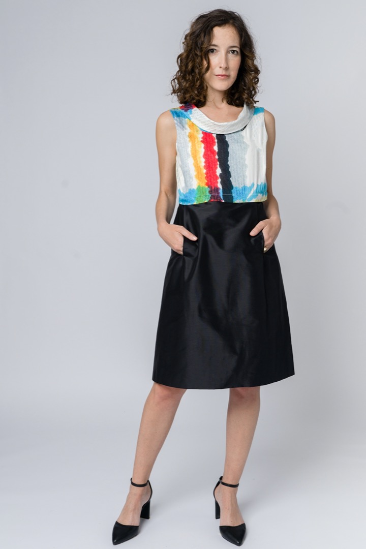 Macro madras sateeen cotton top