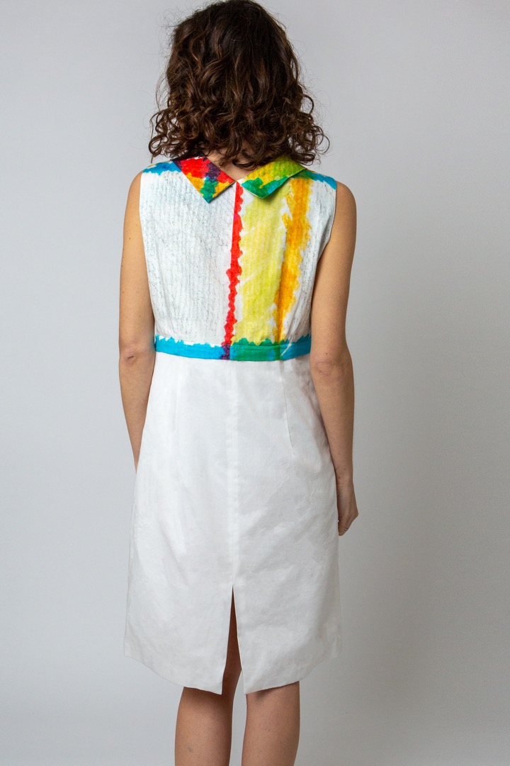 Pencil skirt-element in white sateen cotton - immagine 2