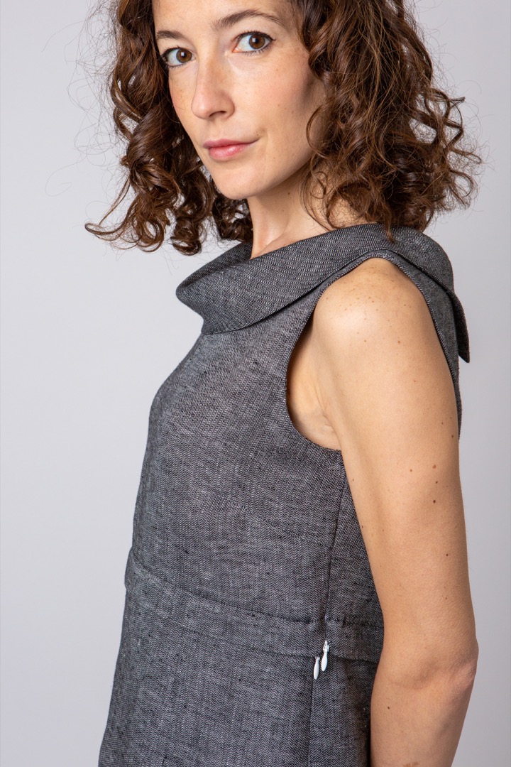 The Divisible Dress in black yarn-dyed hemp - immagine 3