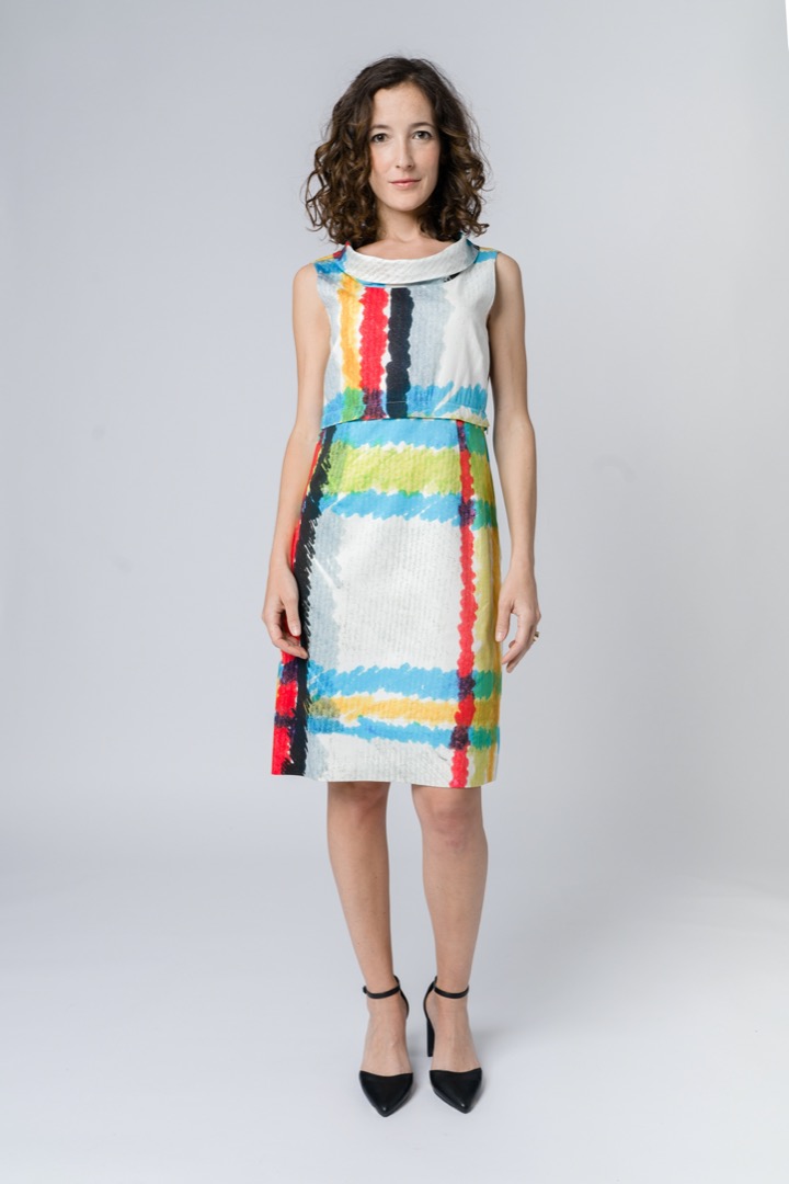 The Divisible Dress in macro madras sateen cotton