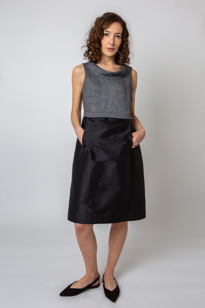 Black yarn-dyed hemp top